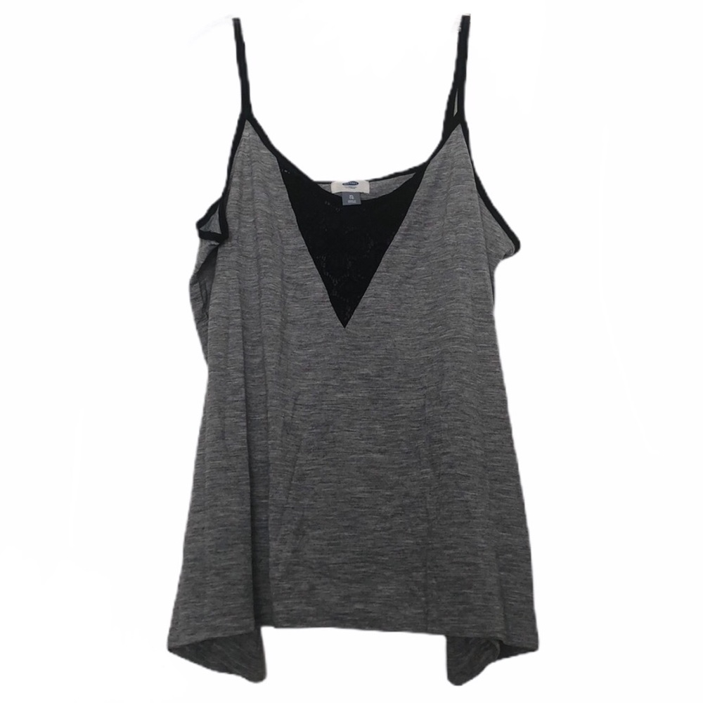 EUC Old Navy Gray & Black Lace Top [Size: XL]